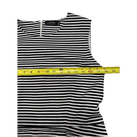 Kate Spade Saturday Womens White Black Striped Pleated Fit & Flare Dress Size 14 - Picture 4 of 10